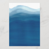 Blauwe Waterverf Wave Bar Bruiloft Menu (Achterkant)