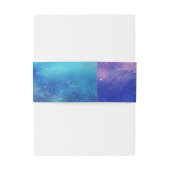 Blauwe Waterverf | Weddenschap Belly Band Uitnodigingen Wikkel (Achterkant Voorbeeld)