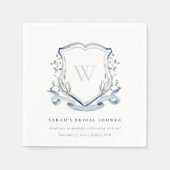 Blauwe Waterverf Wederdoper Bruiloft Servet (Voorkant)