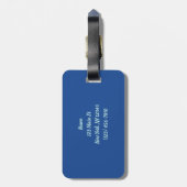 Blauwe Waterverf Wereldkaart Bagagelabel (Achterkant verticaal)