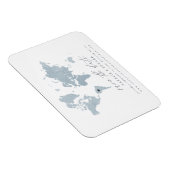 Blauwe waterverf wereldkaart bruiloft aankondiging magneet (Rechterzijde)