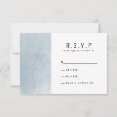 Blauwe waterverf wereldkaart bruiloft R.S.V.P RSVP Kaartje (Achterkant)