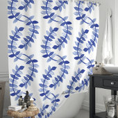 Blauwe Waterverf wijnstokken Douchegordijn