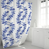 Blauwe Waterverf wijnstokken Douchegordijn