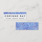 Blauwe waterverf wijnstokken, klassiek geverfde bl mini visitekaartje (Voorkant / Achterkant)