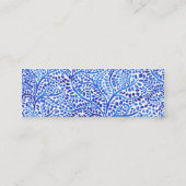 Blauwe waterverf wijnstokken, klassiek geverfde bl mini visitekaartje (Achterkant)