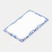 Blauwe waterverf wijnstokken, klassiek geverfde bl post-it® notes (Schuin)