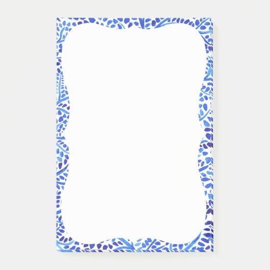 Blauwe waterverf wijnstokken, klassiek geverfde bl post-it® notes (Voorkant)