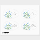 Blauwe Waterverf Wildbloemen Bouquet Labels (Vel)