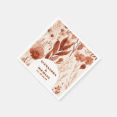 Blauwe Waterverf Wildbloemen Bruiloft Servet (Hoek)