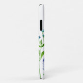 Blauwe Waterverf Wildbloemen met naam Case-Mate iPhone Case (Achterkant/rechts)