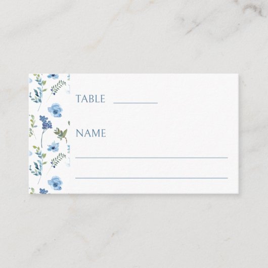Blauwe waterverf wilde bloem bloeit rustieke bruil plaatskaartje (Voorkant)
