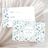 Blauwe waterverf wilde bloem bloeit rustieke bruil plaatskaartje