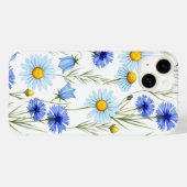 Blauwe Waterverf Wilde Bloem Case-Mate iPhone Case (Achterkant (horizontaal))