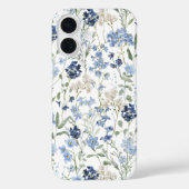 Blauwe Waterverf Wilde Bloem Case-Mate iPhone Case (Achterkant)