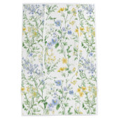 Blauwe Waterverf Wilde Bloem Medium Cadeauzakje (Achterkant)
