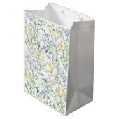 Blauwe Waterverf Wilde Bloem Medium Cadeauzakje (Achterkant Gekanteld)