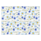 Blauwe Waterverf Wilde Bloem Tafelkleed (Voorkant (Horizontaal))