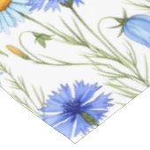 Blauwe Waterverf Wilde Bloem Tafelkleed (Gekanteld)