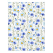 Blauwe Waterverf Wilde Bloem Tafelkleed (Voorkant)