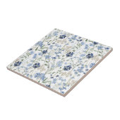 Blauwe Waterverf Wilde Bloem Tegeltje (Zijkant)