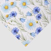 Blauwe Waterverf Wilde Bloem Tissuepapier (Detail)