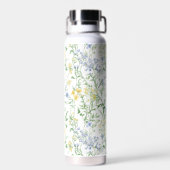 Blauwe Waterverf Wilde Bloem Waterfles (Achterkant)