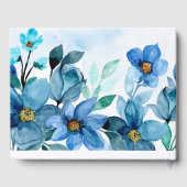 Blauwe Waterverf Wilde Bloemen Gastenboek (Achterkant)