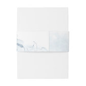 Blauwe Waterverf + wilde bloemen Moderne bruiloft Uitnodigingen Wikkel (Achterkant Voorbeeld)