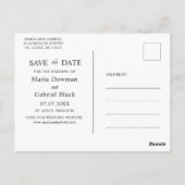 Blauwe waterverf Wilde bloemen. Save the date Briefkaart (Achterkant)