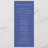 Blauwe Waterverf Wildflower krans bruiloft Programmakaart (Achterkant)