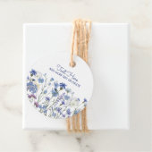 Blauwe Waterverf Wildflower Meadow Bedankjes Labels (In situ)