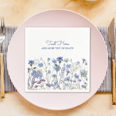 Blauwe Waterverf Wildflower Meadow Servet