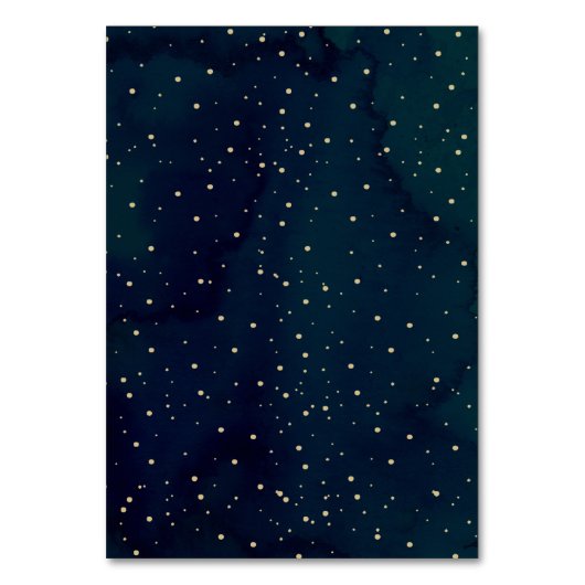 Blauwe Waterverf Winter Bruiloft Tafel Aantal Kaar Kaart (Achterkant)