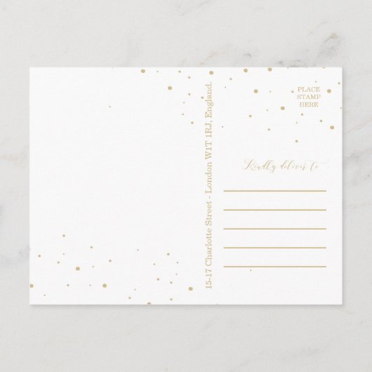 Blauwe Waterverf Winter Save the Date Briefkaart (Achterkant)