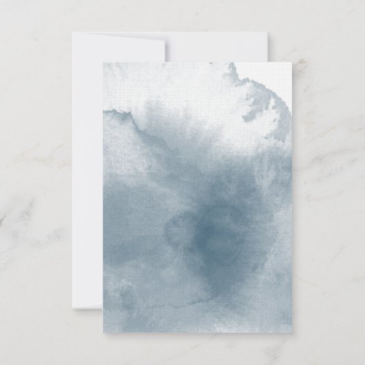 Blauwe Waterverf Winterberries Geschenkbehuizing Save The Date (Achterkant)