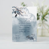 Blauwe Waterverf Winterberries Geschenkbehuizing Save The Date (Staand voorkant)