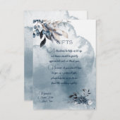 Blauwe Waterverf Winterberries Geschenkbehuizing Save The Date (Voorkant / Achterkant)