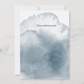 Blauwe Waterverf Winterbessen bruiloft Kaart (Achterkant)