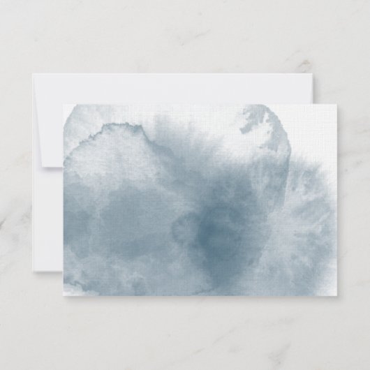 Blauwe Waterverf Winterbessen Save The Date (Achterkant)