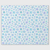 Blauwe Waterverf wintersneeuwvlokken en sprankelin Cadeaupapier (Vlak)