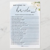 Blauwe Waterverf Witte Roos Die De Bruid Kent (Voorkant)