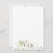 Blauwe Waterverf Witte Roos Elegante bruiloft Kaart (Achterkant)