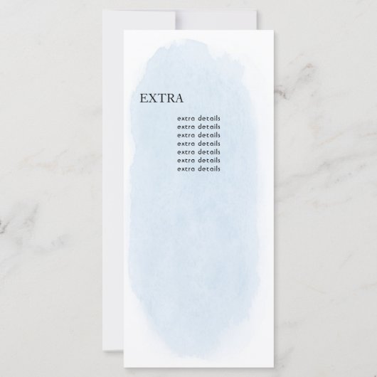 Blauwe Waterverf Witte Roos Trouwprogramma (Achterkant)