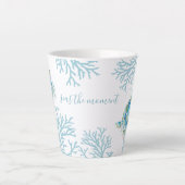 Blauwe Waterverf Zee Latte Mok (Voorkant)