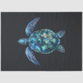 Blauwe Waterverf Zee Schildpad Decoupage Tissuepapier (Voorkant)