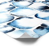 Blauwe Waterverf Zee Turtle Beach Poster (Hoek)