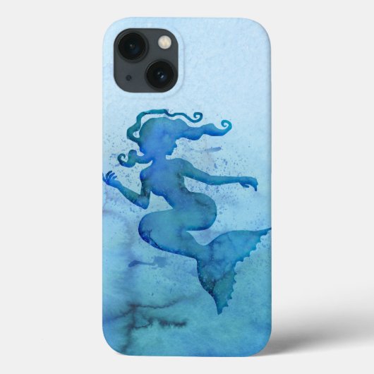 Blauwe Waterverf Zeemeermin Case-Mate iPhone Case (Achterkant)