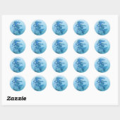 Blauwe Waterverf Zeemeermin Ronde Sticker (Vel)