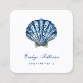 Blauwe waterverf zeeschelp logo visitekaartje (Voorkant)